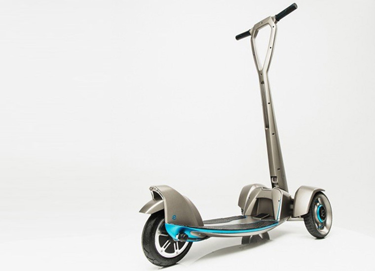 ‘E-floater’ from Floatility – a first-of-its-kind, lightweight, solar-powered, electric scooter. The working prototype was created with Stratasys 3D printing